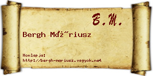 Bergh Máriusz névjegykártya